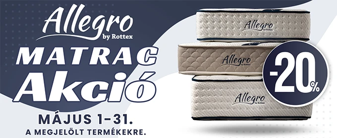 Allegro matracok 20% kedvezménnyel!