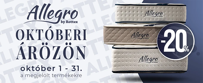 Allegro matracok 20% kedvezménnyel!