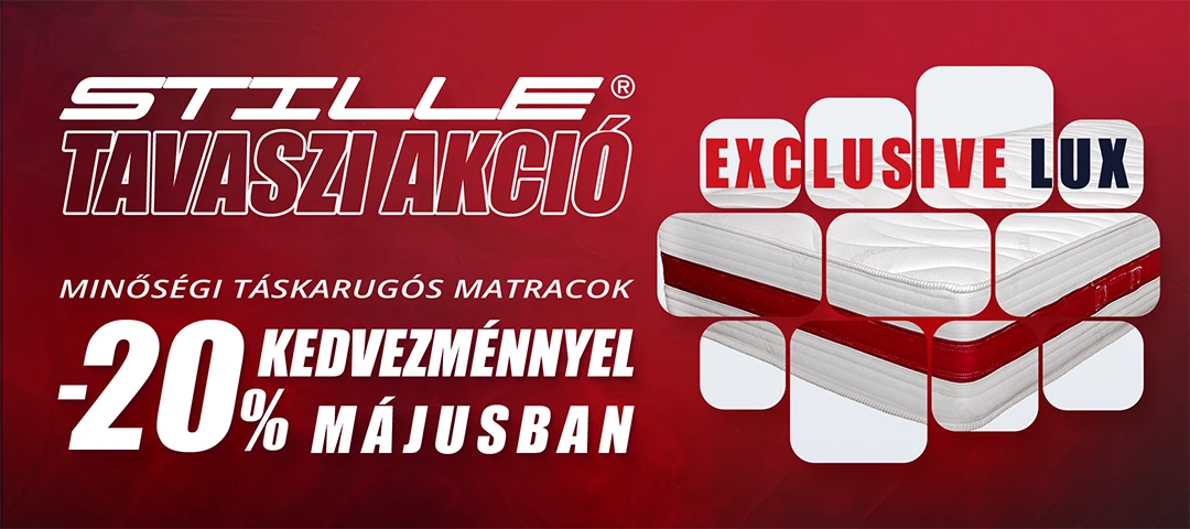Stille Exclusive Lux táskarugós matracok 20% kedvezménnyel