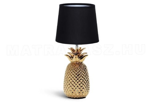 Ananasso kerámia asztali lámpa arany-fekete színben