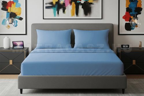Alvásstúdió Jersey gumis lepedő Blau 120x200 cm