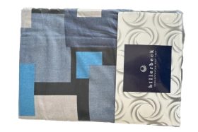   Billerbeck Bianka 3 részes pamut ágyneműhuzat - kék-fekete-szürke kockás