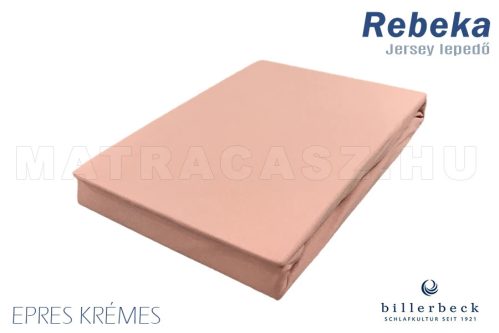 Billerbeck Rebeka Jersey gumis lepedő Epres krémes 140-160x200 cm
