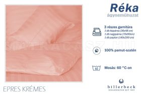   Billerbeck Réka 3 részes pamut-szatén ágyneműhuzat - Epres krémes