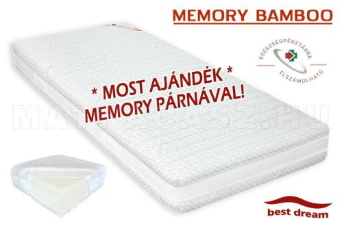 Best Dream Memory Bamboo matrac 130x200 cm - ajándék memory párnával