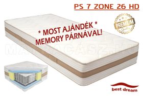   Best Dream PS 7 Zone 26 HD táskarugós matrac 80x200 cm - ajándék memory párnával