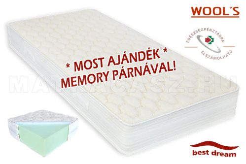 Best Dream Wool's hideghab matrac 200x190 cm - ajándék memory párnával