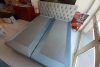 Toscana világoskék OUTLET boxspring szövet ágy 180x200 (Soroksári út)