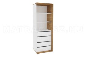  Manhattan 2 polcos,  4 fiókos jobboldali gardróbszekrény elem (60 cm)