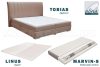 Alina - Tobias ágyneműtartós boxspring franciaágy szett 180x200 Marvin-S matraccal, Linus feltéttel