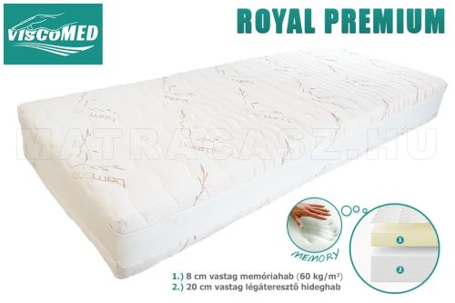 ViscoMed Royal Premium kemény memóriahab matrac 140x200 steppelt aloevera